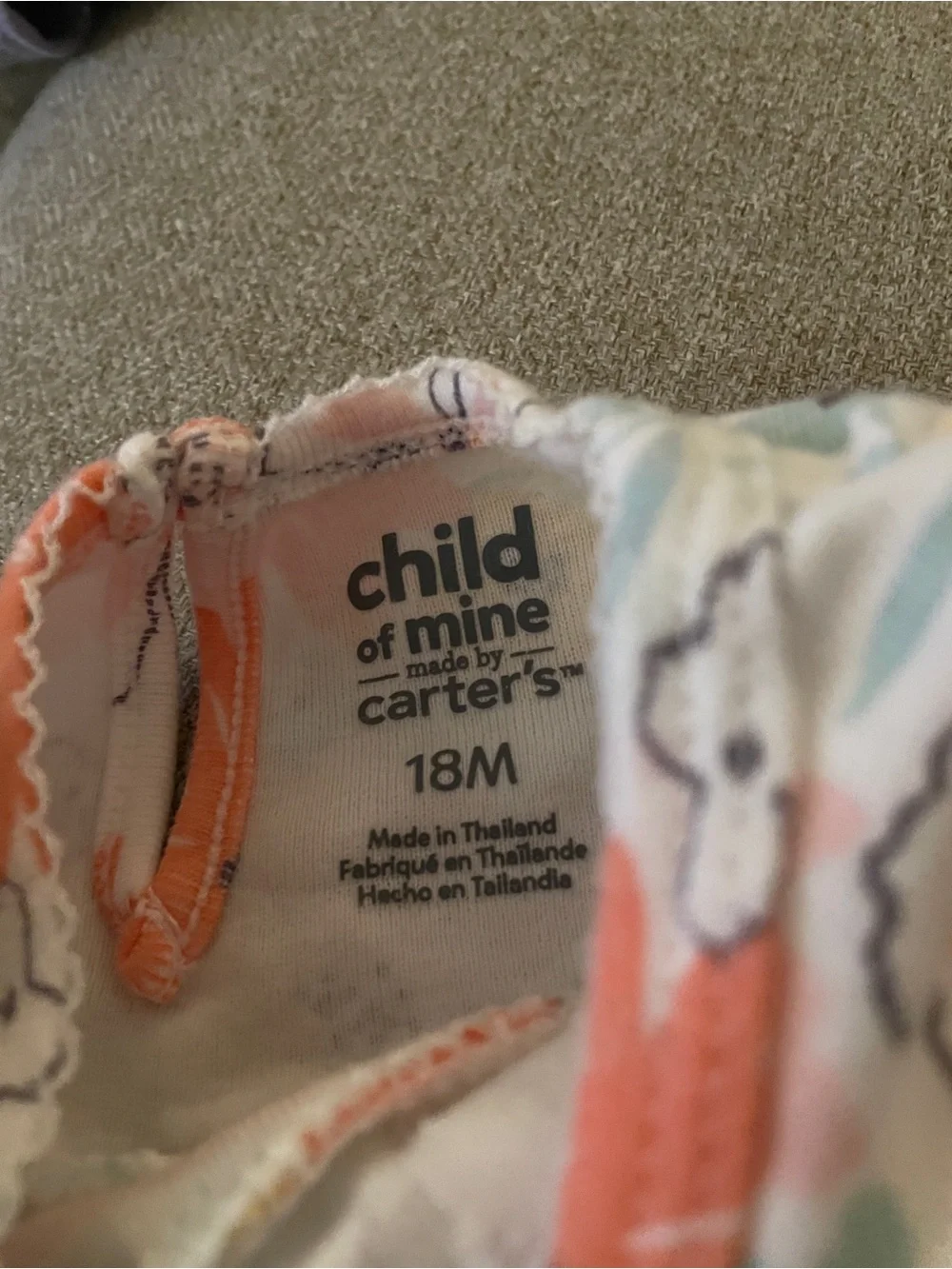 Carter's Coral & White Floral Girls Romper and Bodysuit Set